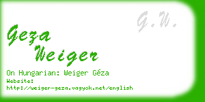 geza weiger business card